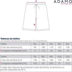 Bermuda de bain bleu marine ADAMO confort plage-3XL