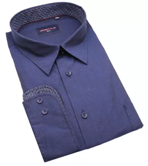 Chemise manches longues bleu marine