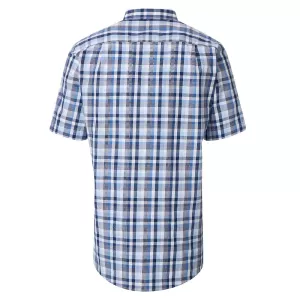 Chemise à carreaux marine bleu manches courtes-3XL