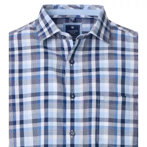 Chemise à carreaux marine bleu manches courtes-2XL