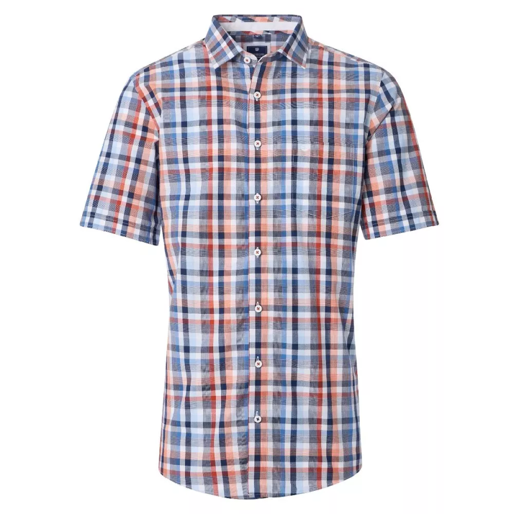 Chemise à carreaux marine bleu rouge manches courtes-3XL