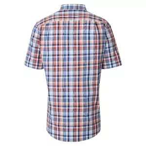 Chemise à carreaux marine bleu rouge manches courtes-4XL