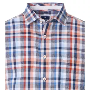 Chemise à carreaux marine bleu rouge manches courtes-5XL