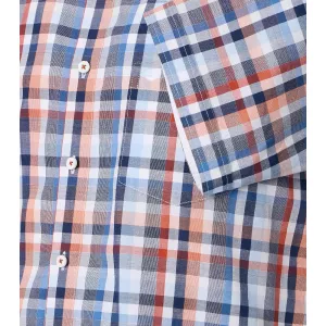 Chemise à carreaux marine bleu rouge manches courtes-2XL