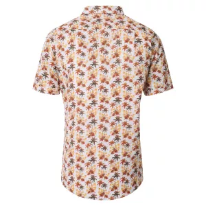 Chemise blanche avec palmiers orange manches courtes-3XL