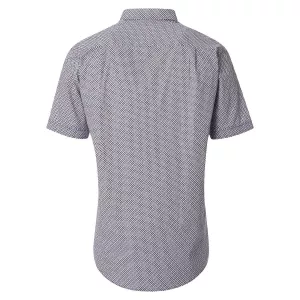 Chemise motifs orange et bleu col Kent manches courtes-5XL