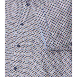 Chemise motifs orange et bleu col Kent manches courtes-5XL