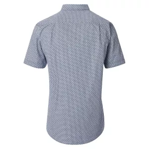 Chemise motifs vert et bleu col Kent manches courtes-2XL