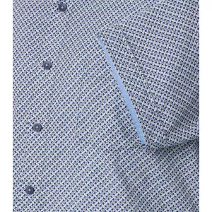 Chemise motifs vert et bleu col Kent manches courtes-2XL