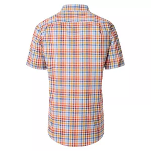 Chemise à carreaux bleu, rouge et orange manches courtes-2XL