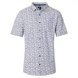 Chemise blanche imprimée flamingo manches courtes