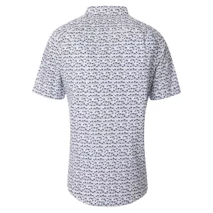 Chemise blanche imprimée flamingo manches courtes-4XL