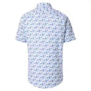 Chemise confort imprimée motifs bleu et jaune-3XL