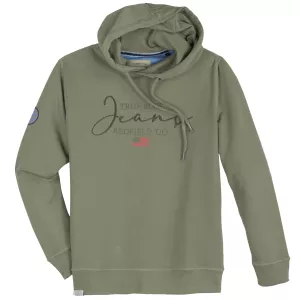 Sweat à capuche Jeans vert olive look urbain