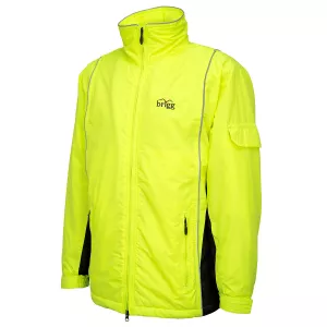 Blouson hiver Parka avec capuche Jaune Fluo et Gris foncé-4XL