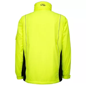 Blouson hiver Parka avec capuche Jaune Fluo et Gris foncé-3XL