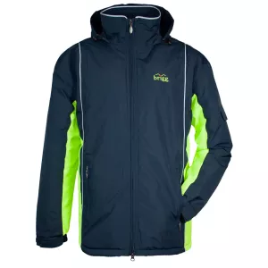 Blouson hiver Parka avec capuche Marine et Jaune Fluo