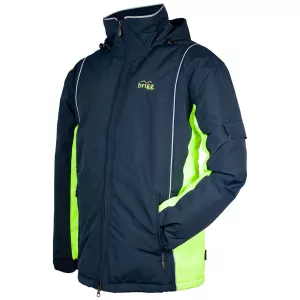 Blouson hiver Parka avec capuche Marine et Jaune Fluo-6XL