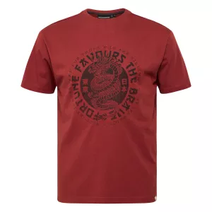 T-shirt henné imprimé asiatique coton épais