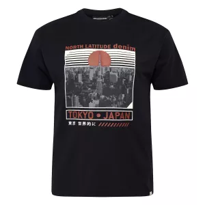 T-shirt noir imprimé Tokyo Japan