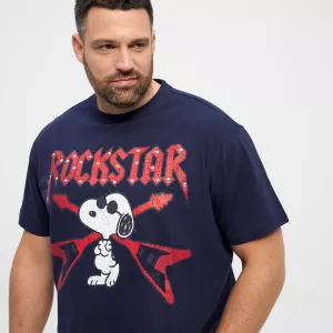 T-shirt bleu marine Snoopy Rockstar-5XL
