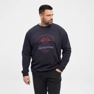 Sweatshirt motif nature bleu nuit North Latitude-6XL