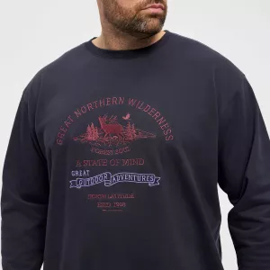 Sweatshirt motif nature bleu nuit North Latitude-8XL