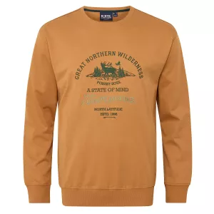 Sweatshirt motif nature Jaune ocre North Latitude