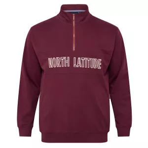 Sweatshirt col montant bordeaux North Latitude