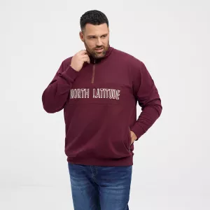 Sweatshirt col montant bordeaux North Latitude-7XL