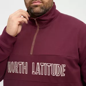 Sweatshirt col montant bordeaux North Latitude-8XL