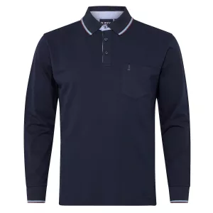 Polo manches longues Superflex bleu nuit