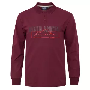 Polo manches longues Superflex bordeaux