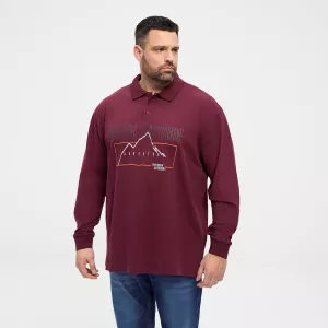 Polo manches longues Superflex bordeaux-3XL