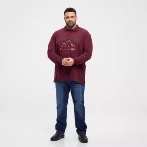 Polo manches longues Superflex bordeaux-7XL