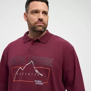 Polo manches longues Superflex bordeaux-7XL