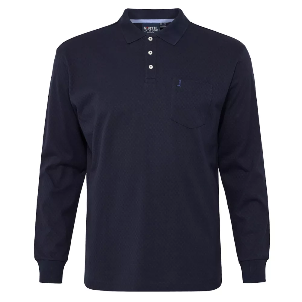 サイン polo-manches-longues-bleu-nuit