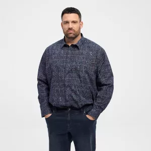 Chemise imprimée stretch bleu nuit motif graphique-3XL