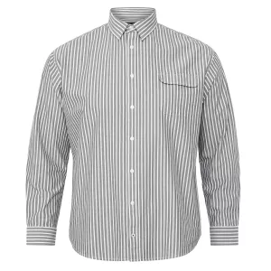 Chemise rayée lignée gris et blanc coupe classique-4XL