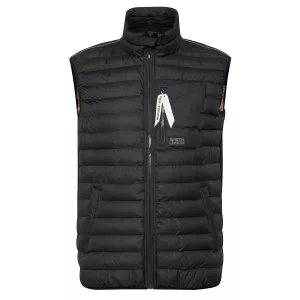 Doudoune sans manche noire légère avec col montant-7XL