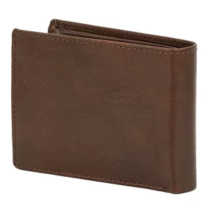 Portefeuille homme brun foncé cuir italien grainé RFID sécurisé--