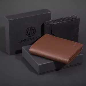 Portefeuille homme brun foncé cuir italien grainé RFID sécurisé--