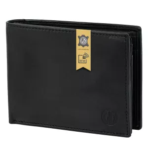 Portefeuille homme noir cuir italien grainé RFID sécurisé