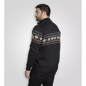 Pull col zippé D555 Edinson bleu marine-5XL