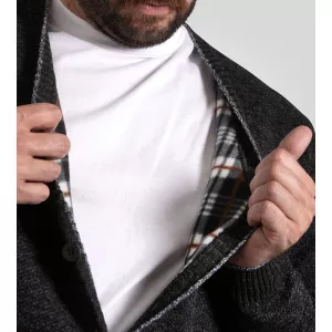 Gilet boutonné D555 Guy Mélange de gris foncé-6XL