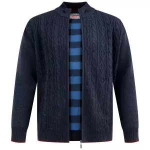 Gilet torsadé zippé D555 Gillingham Mélange de bleu marine