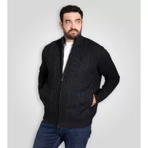 Gilet torsadé zippé D555 Gillingham Mélange de bleu marine-4XL