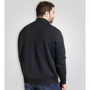 Gilet torsadé zippé D555 Gillingham Mélange de bleu marine-4XL
