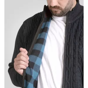 Gilet torsadé zippé D555 Gillingham Mélange de bleu marine-7XL