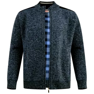 Cardigan zippé D555 Dereham Mélange de bleu